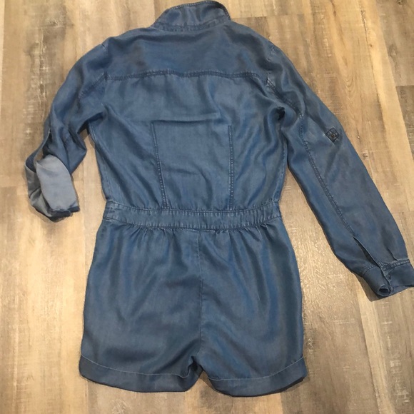 bebe lightweight blue jean colored soft romper - Picture 5 of 5